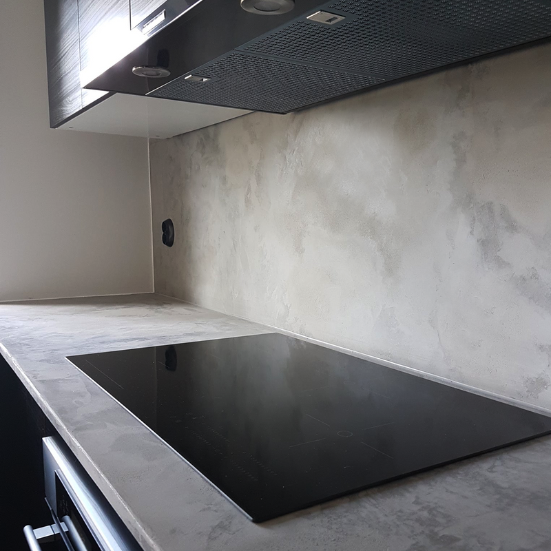 Bänkskiva i Svart microcement – spis